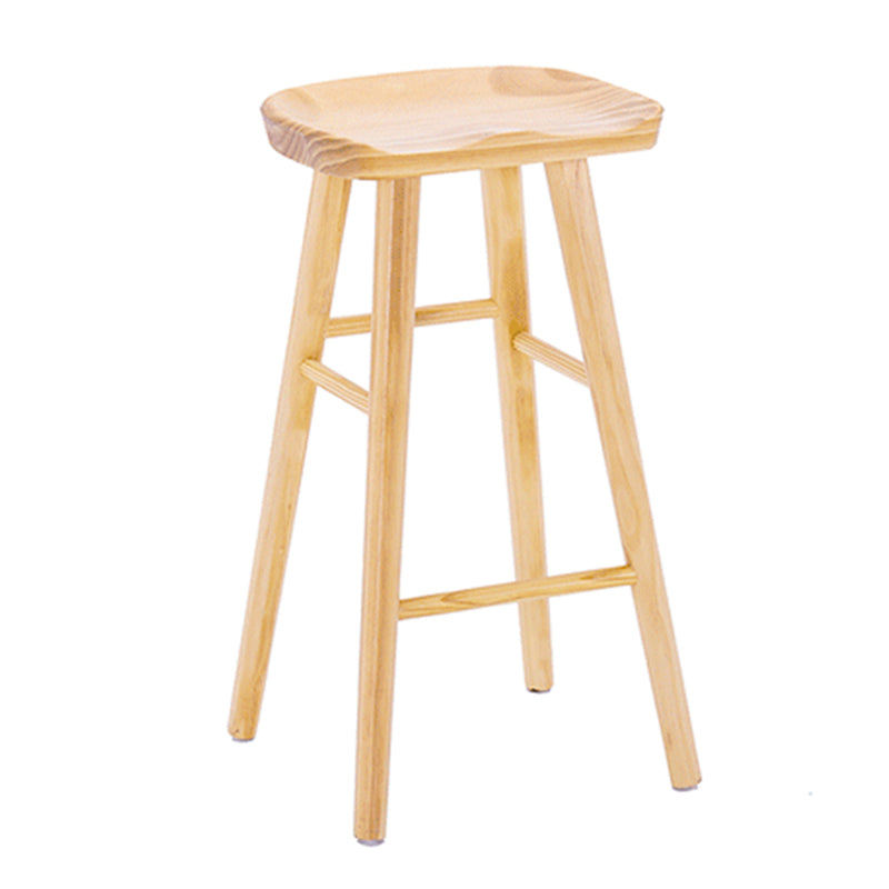 Solid Wood Bar Stool Modern Backless Counter Stool for Bristol
