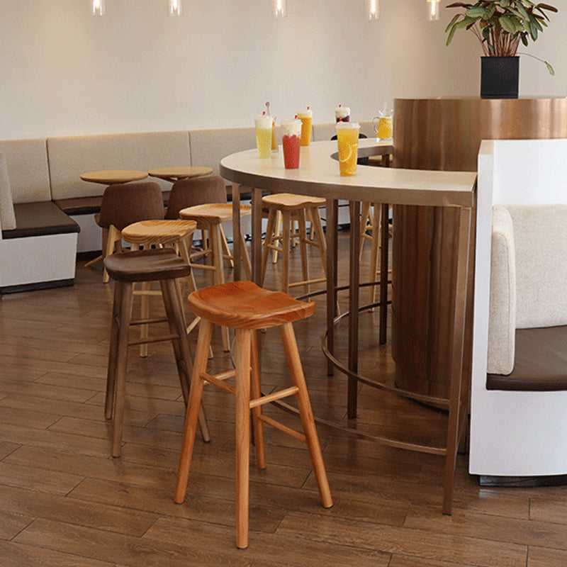 Solid Wood Bar Stool Modern Backless Counter Stool for Bristol