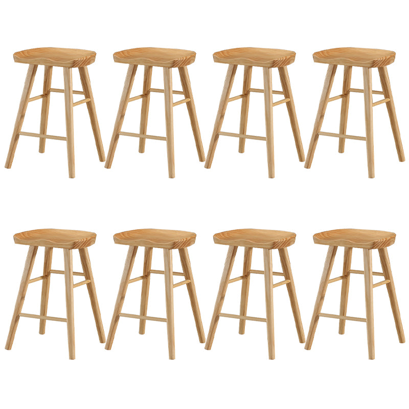Solid Wood Bar Stool Modern Backless Counter Stool for Bristol