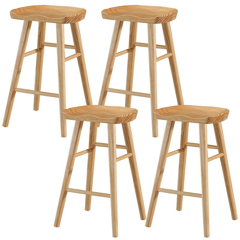 Solid Wood Bar Stool Modern Backless Counter Stool for Bristol