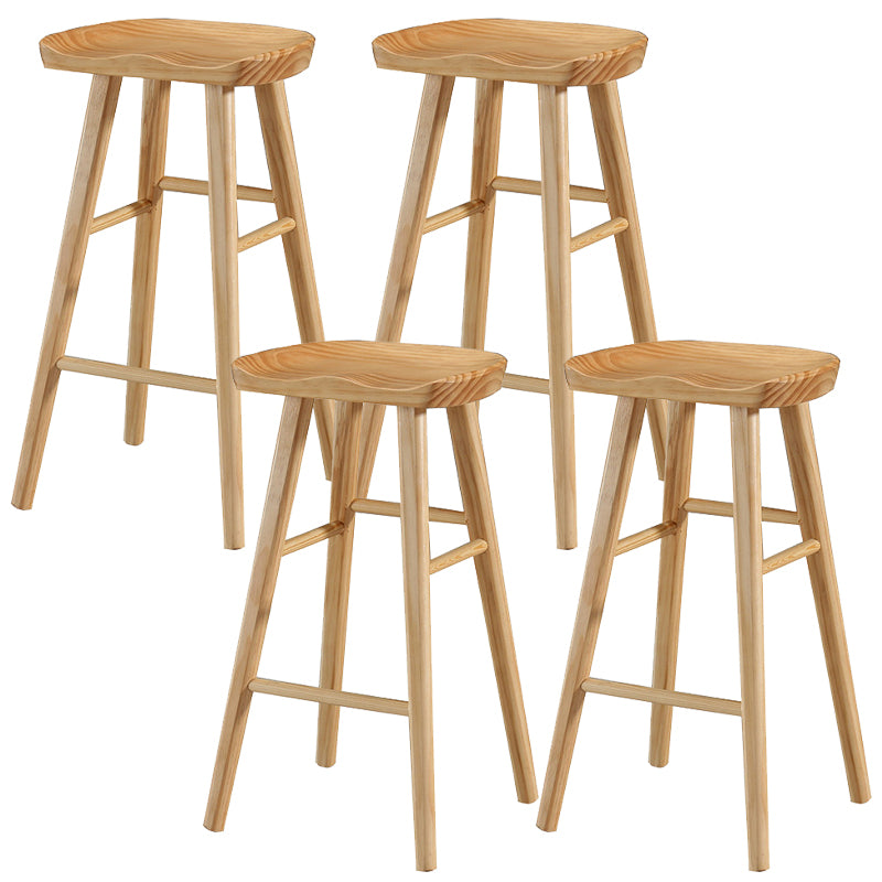 Solid Wood Bar Stool Modern Backless Counter Stool for Bristol
