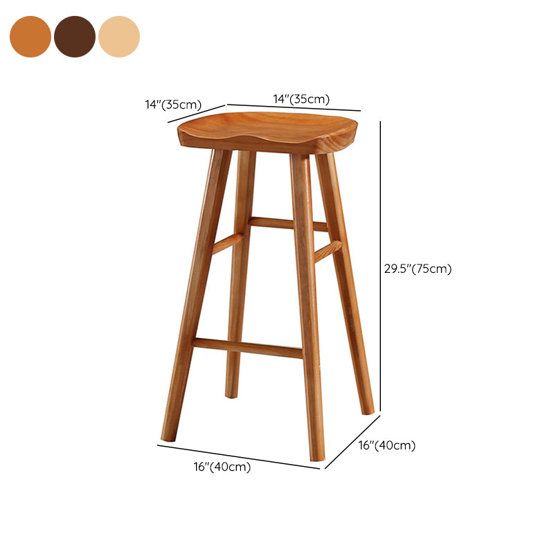 Solid Wood Bar Stool Modern Backless Counter Stool for Bristol
