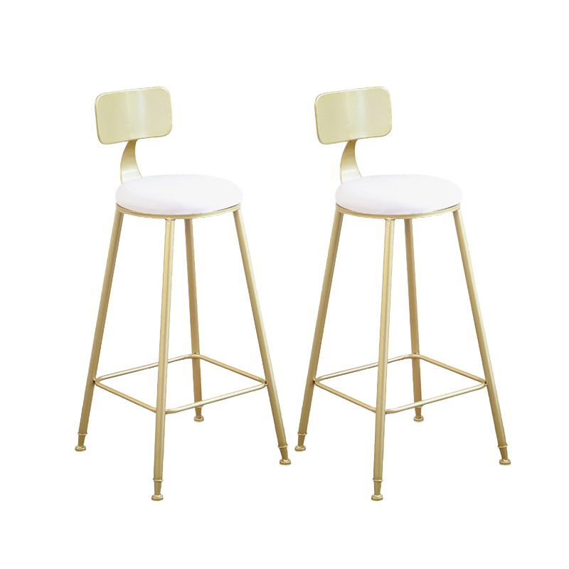 Glam Backrest Bar Stools Backrest Barstool with Gold Metal Legs
