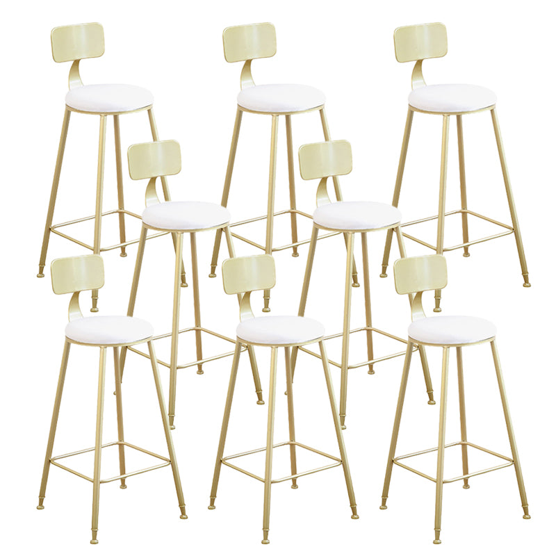 Glam Backrest Bar Stools Backrest Barstool with Gold Metal Legs