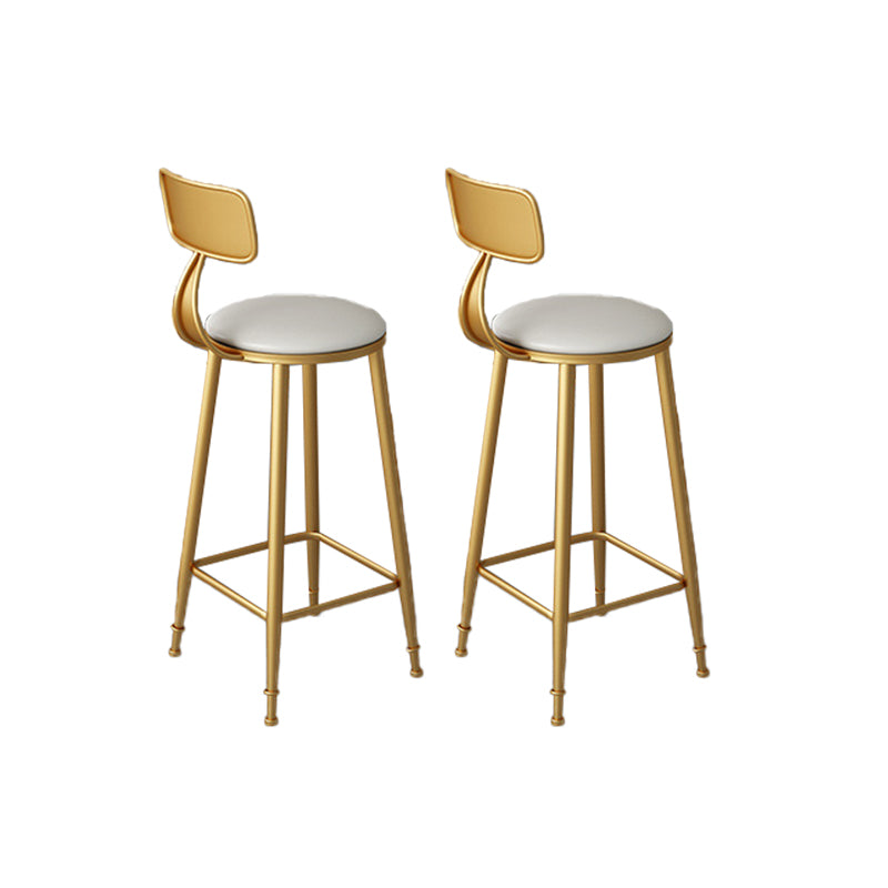 White Cushion Bar Stool Contemporary Barstool with Metal Legs