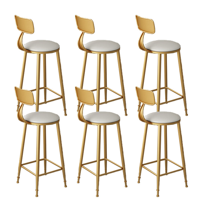 White Cushion Bar Stool Contemporary Barstool with Metal Legs