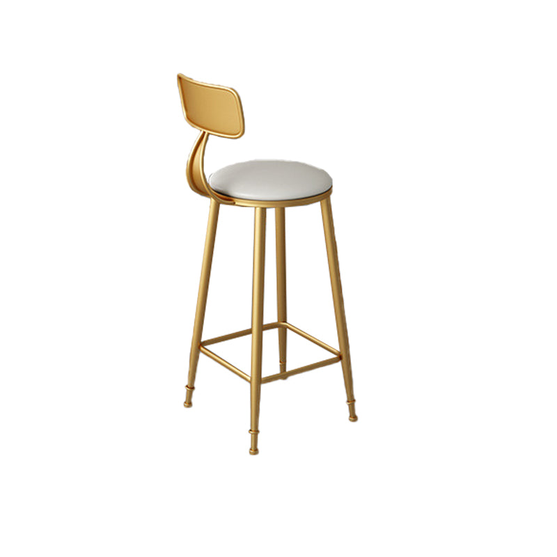 White Cushion Bar Stool Contemporary Barstool with Metal Legs