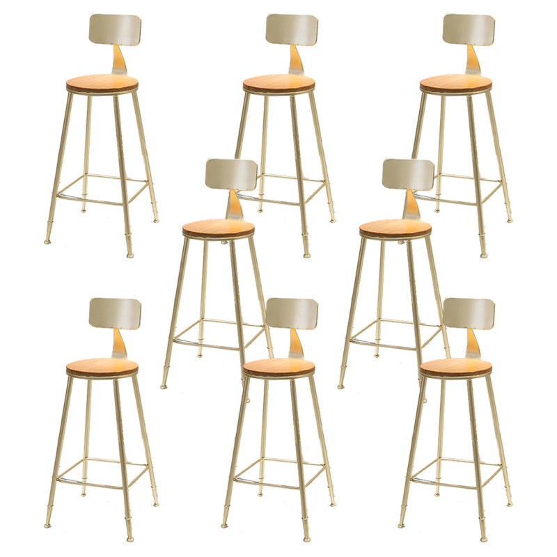 Contemporary Armless Bar Stools Wood Barstools with Footrest