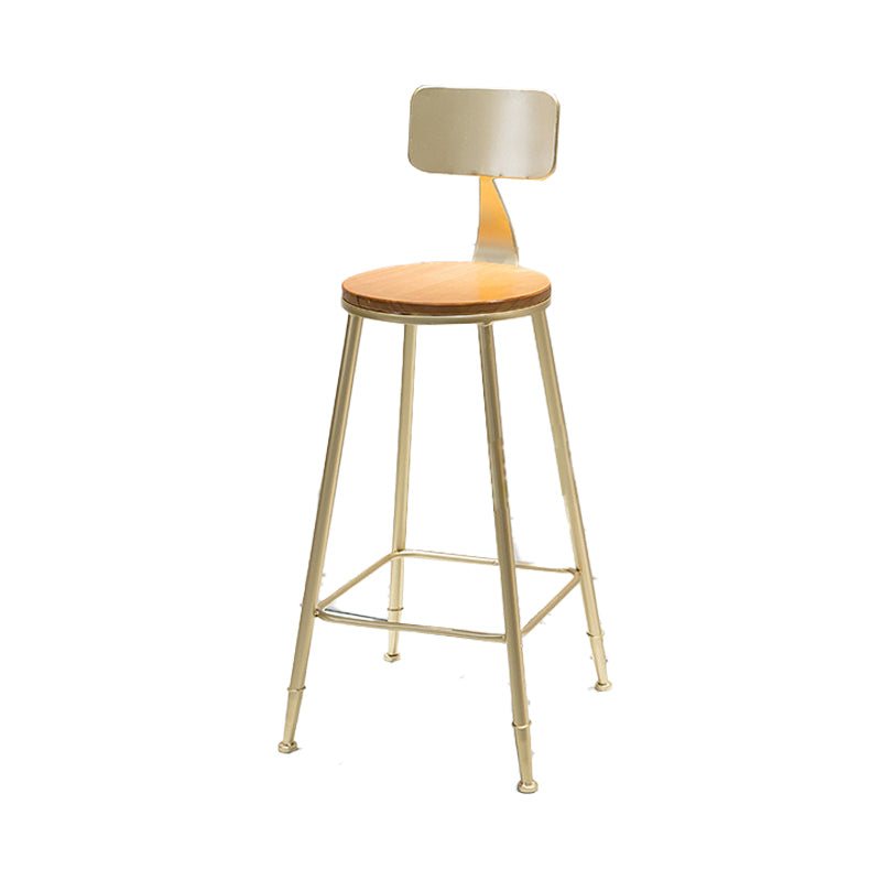 Contemporary Armless Bar Stools Wood Barstools with Footrest