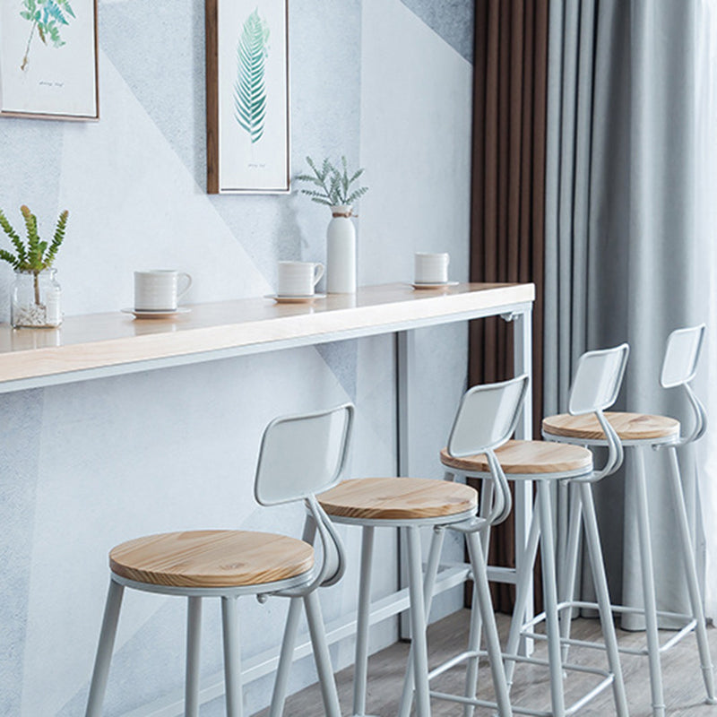 Contemporary Armless Bar Stools Wood Barstools with Footrest