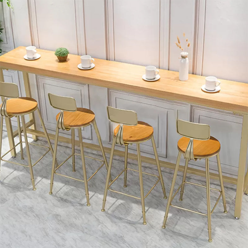 Contemporary Armless Bar Stools Wood Barstools with Footrest