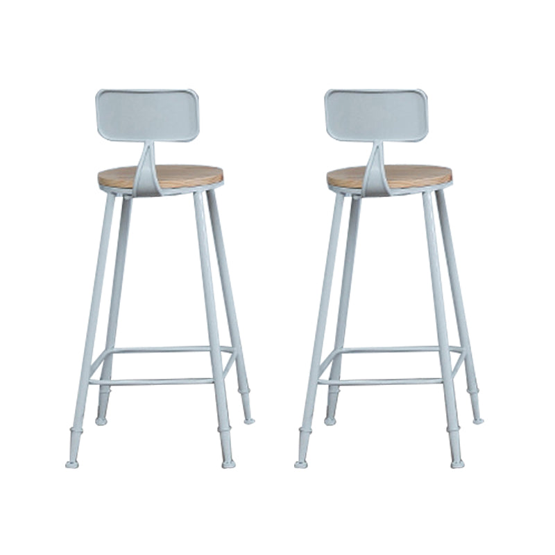Contemporary Armless Bar Stools Wood Barstools with Footrest