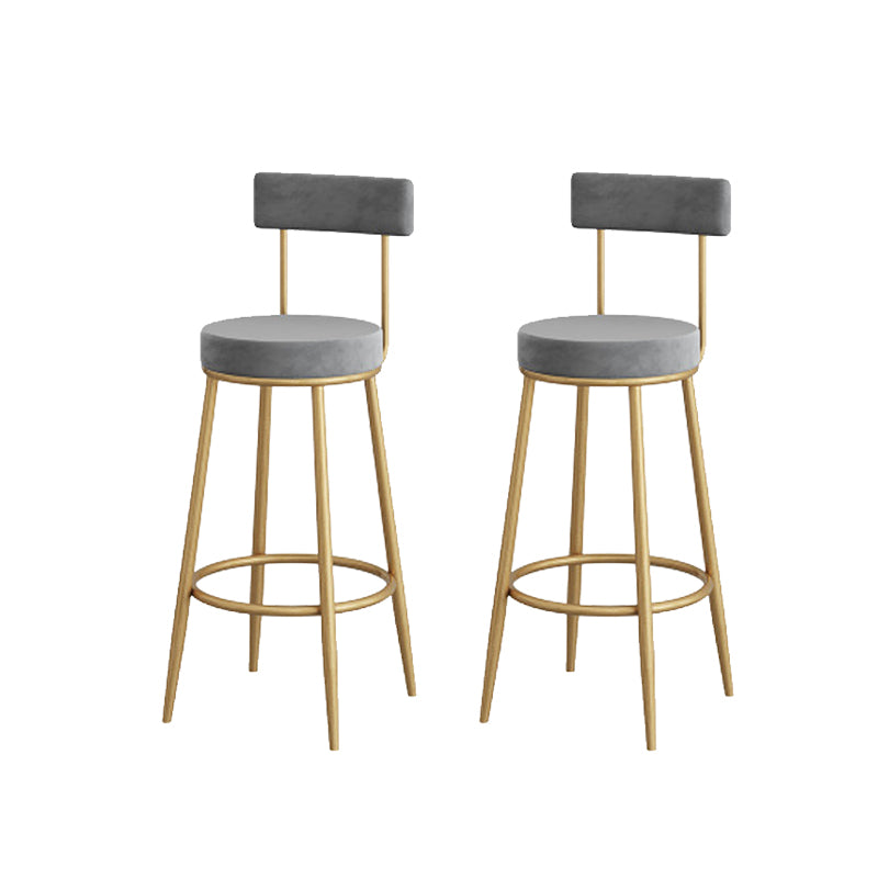 Low Back Metal Barstool Industrial Armless Bar Stool with Footrest