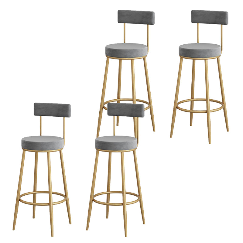 Low Back Metal Barstool Industrial Armless Bar Stool with Footrest