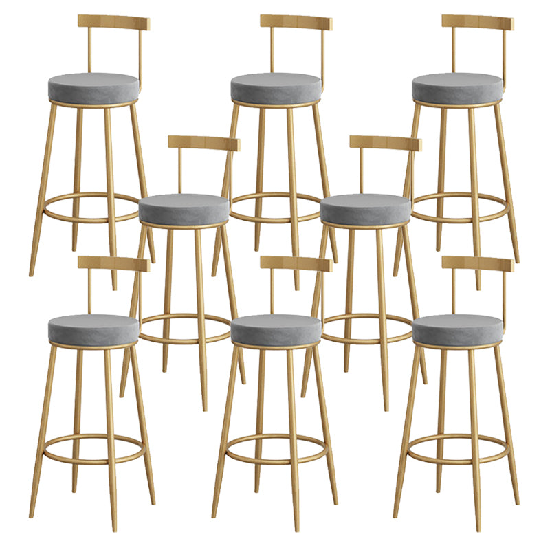 Low Back Metal Barstool Industrial Armless Bar Stool with Footrest