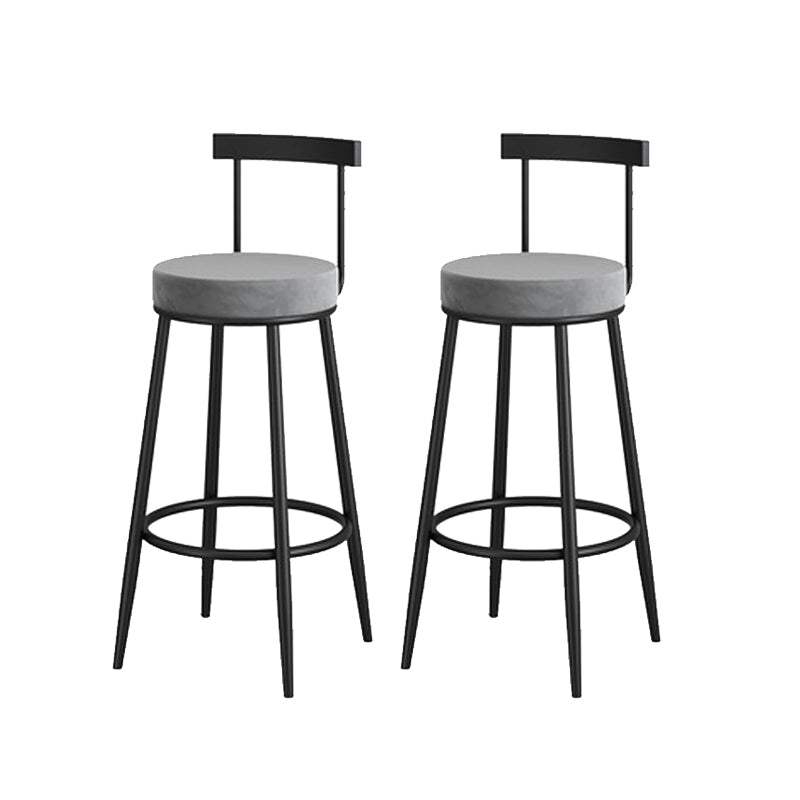 Low Back Metal Barstool Industrial Armless Bar Stool with Footrest