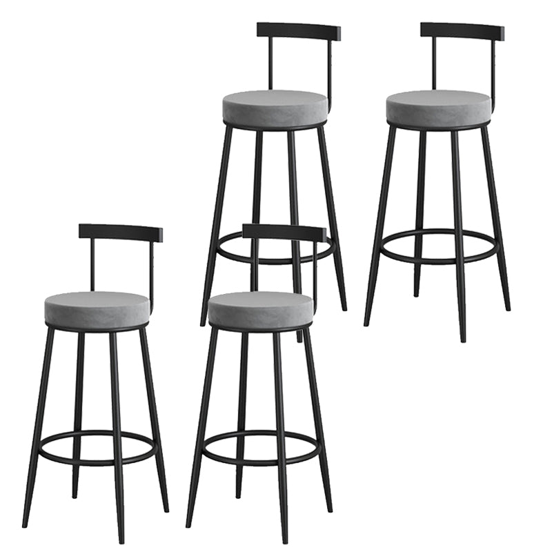 Low Back Metal Barstool Industrial Armless Bar Stool with Footrest