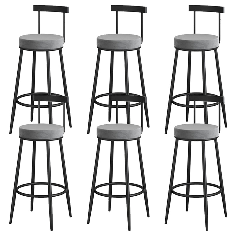 Low Back Metal Barstool Industrial Armless Bar Stool with Footrest
