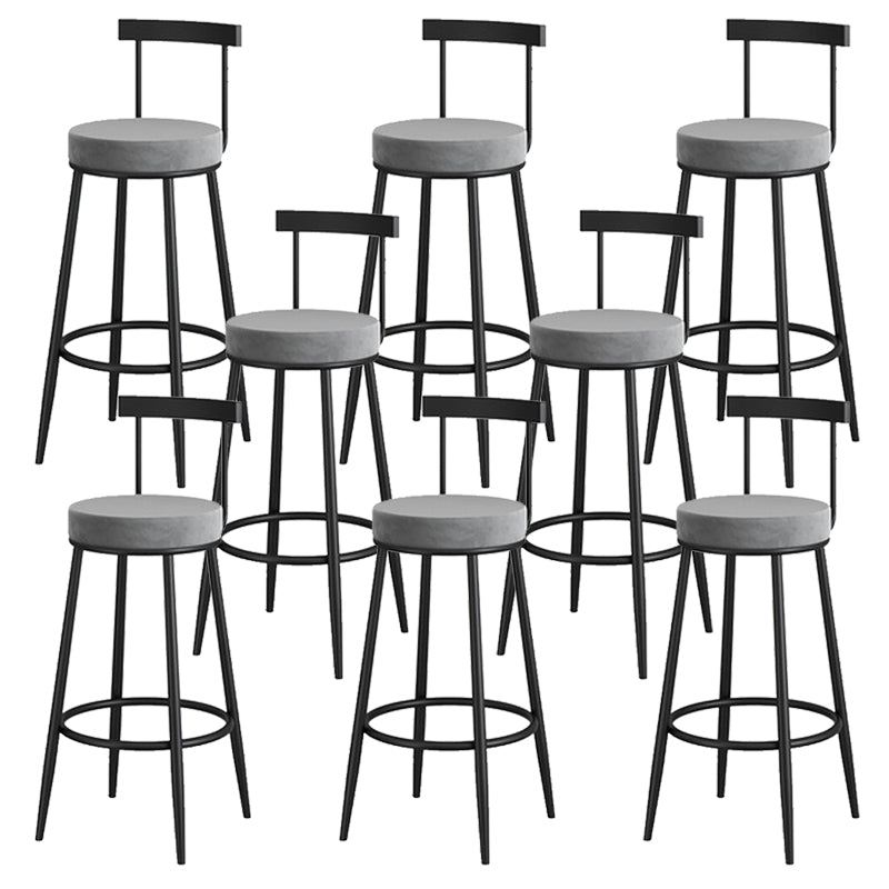 Low Back Metal Barstool Industrial Armless Bar Stool with Footrest