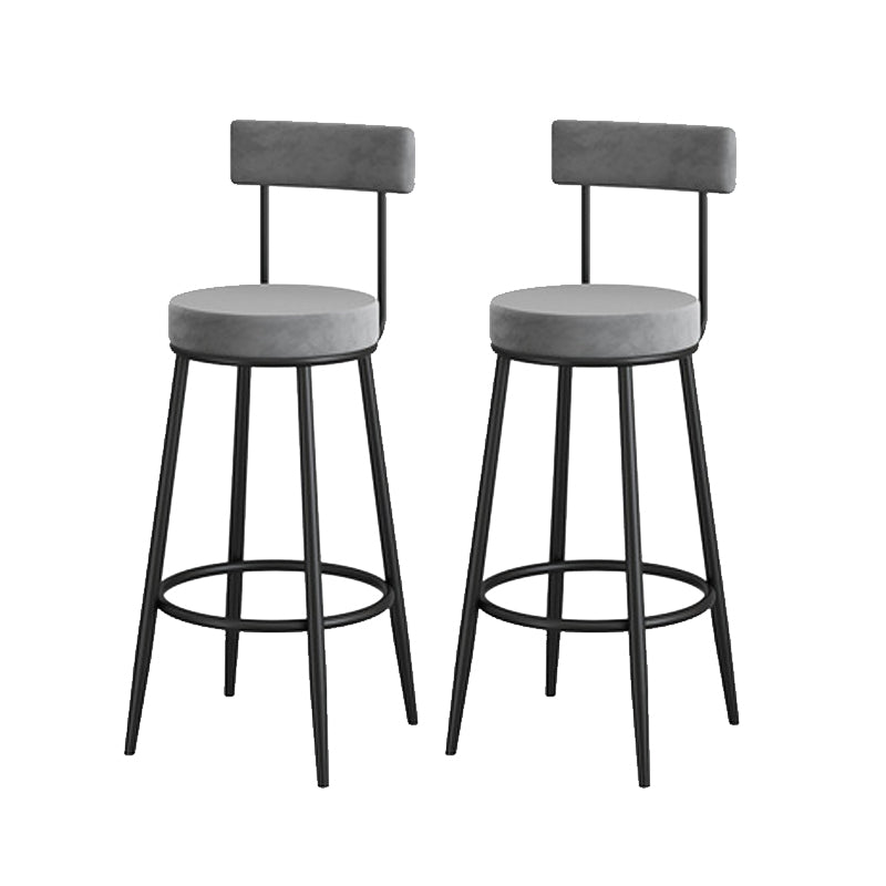 Low Back Metal Barstool Industrial Armless Bar Stool with Footrest