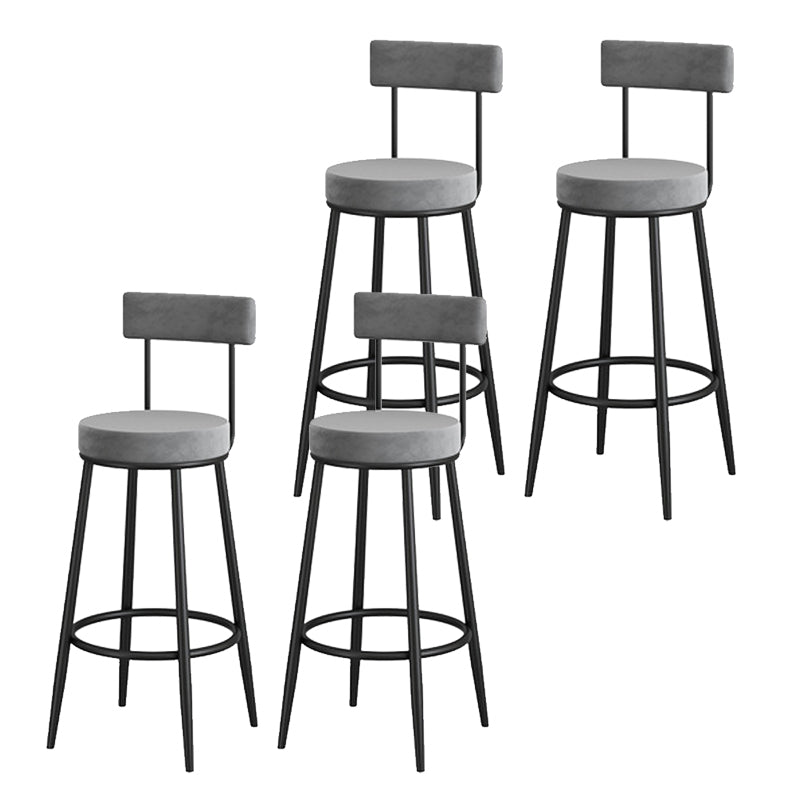 Low Back Metal Barstool Industrial Armless Bar Stool with Footrest