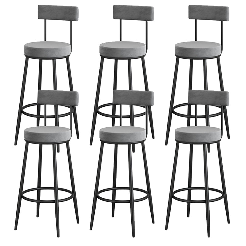 Low Back Metal Barstool Industrial Armless Bar Stool with Footrest