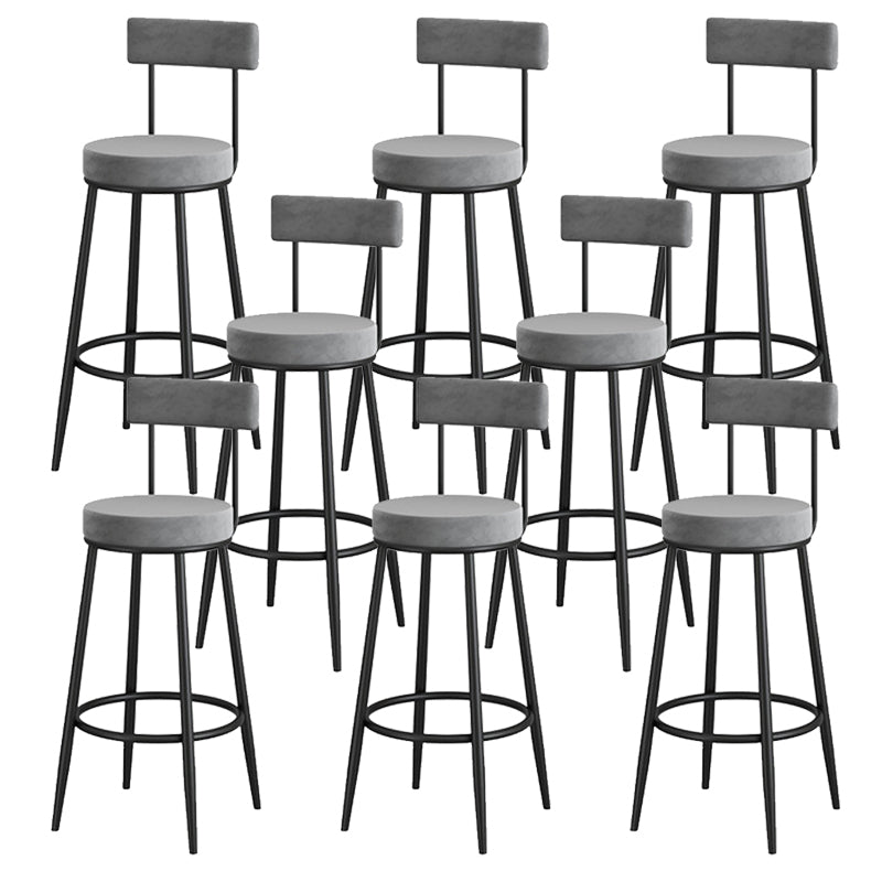 Low Back Metal Barstool Industrial Armless Bar Stool with Footrest