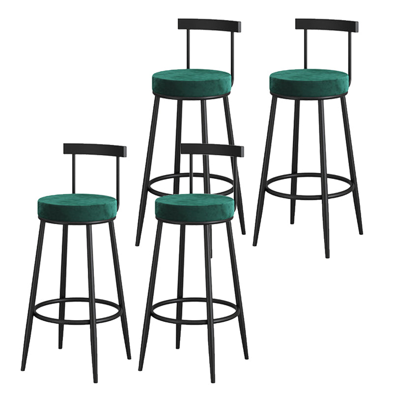 Low Back Metal Barstool Industrial Armless Bar Stool with Footrest