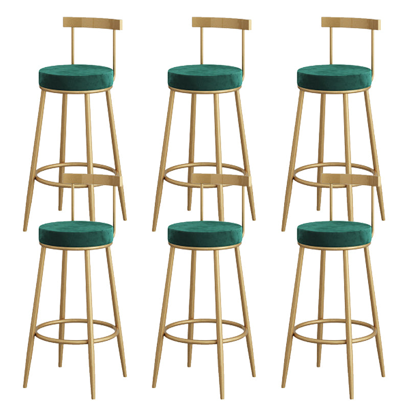 Low Back Metal Barstool Industrial Armless Bar Stool with Footrest