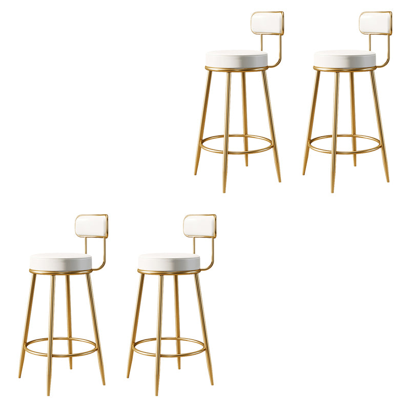 Glam Armless Backrest Counter Stool Iron Counter Stool with Cushion and Pedal