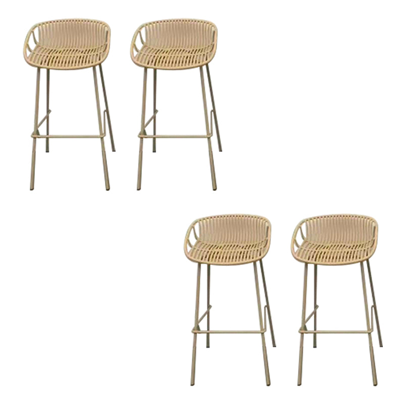 Industrial Metal Dining Stool Backless Bar Stool with Footrest
