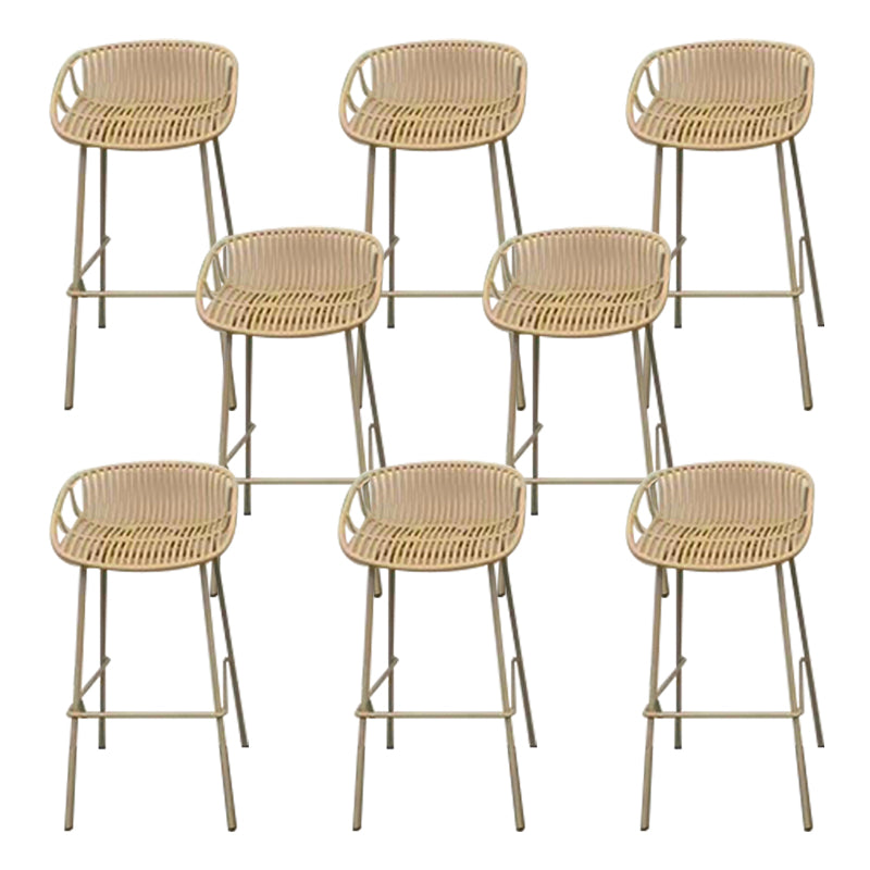 Industrial Metal Dining Stool Backless Bar Stool with Footrest