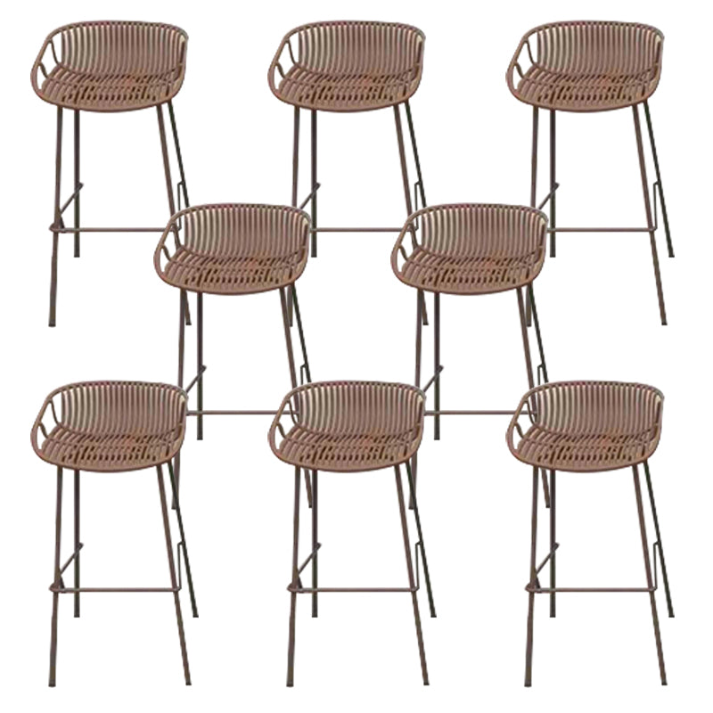 Industrial Metal Dining Stool Backless Bar Stool with Footrest