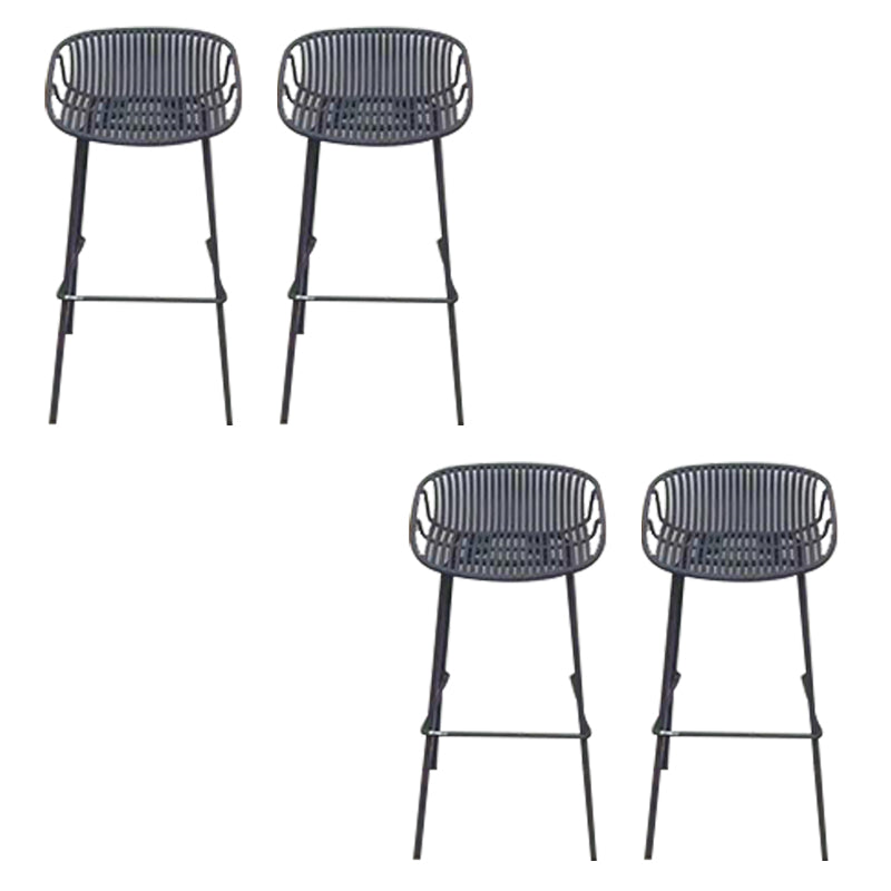 Industrial Metal Dining Stool Backless Bar Stool with Footrest