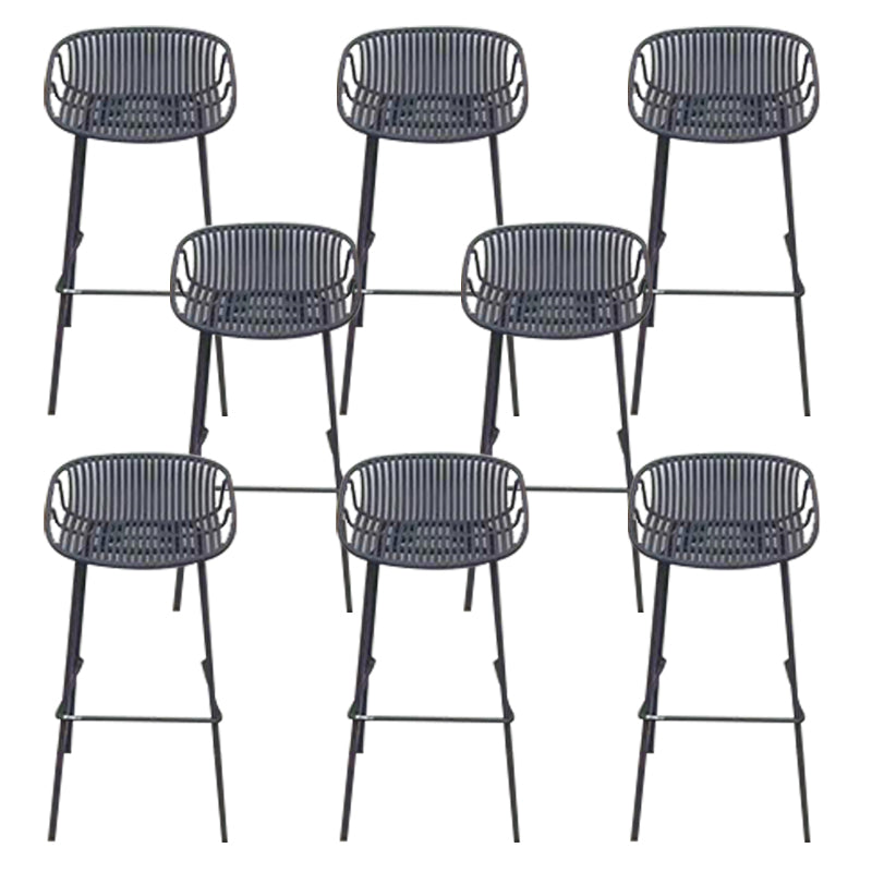 Industrial Metal Dining Stool Backless Bar Stool with Footrest