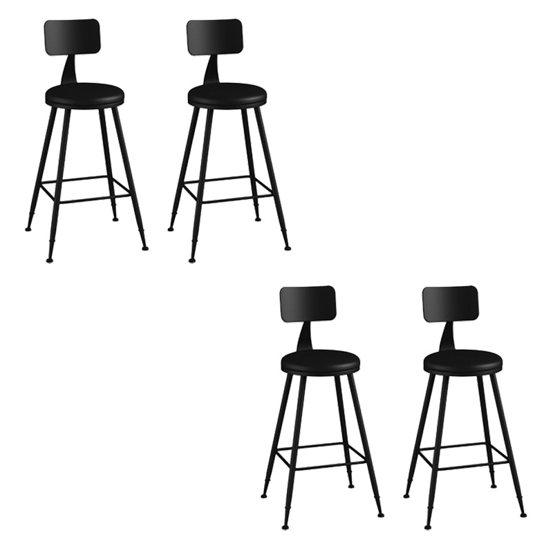 Modern Armless Backrest Counter Stool Iron Bar Stool with Seat and Pedal for Bar