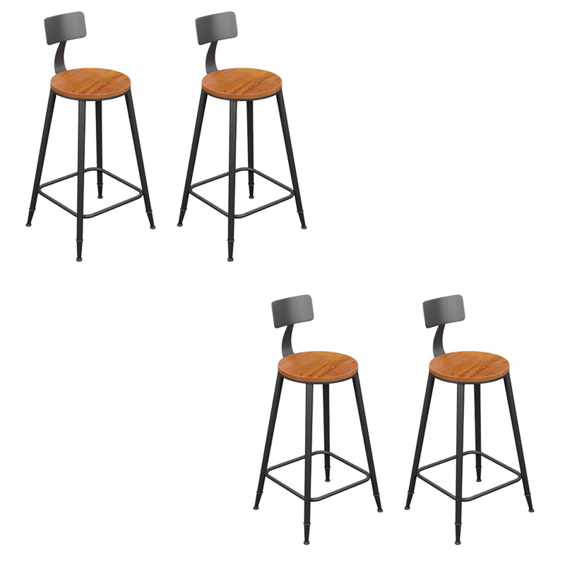 Modern Armless Backrest Counter Stool Iron Bar Stool with Seat and Pedal for Bar