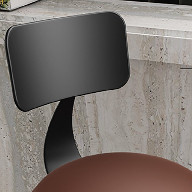 Modern Armless Backrest Counter Stool Iron Bar Stool with Seat and Pedal for Bar