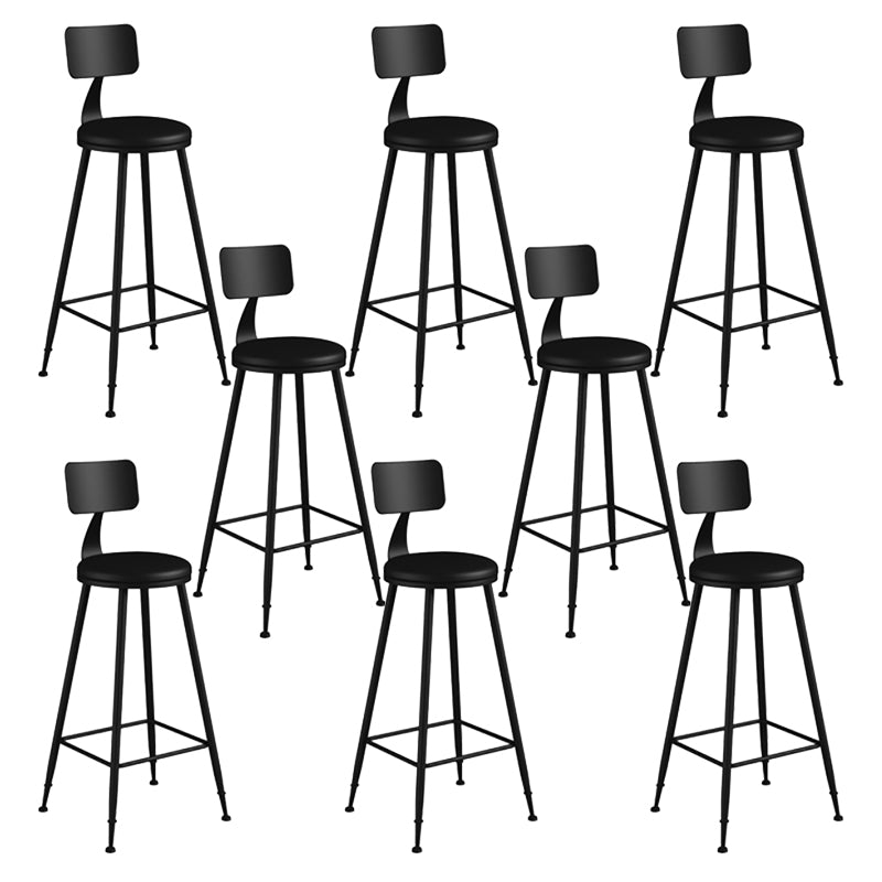Modern Armless Backrest Counter Stool Iron Bar Stool with Seat and Pedal for Bar