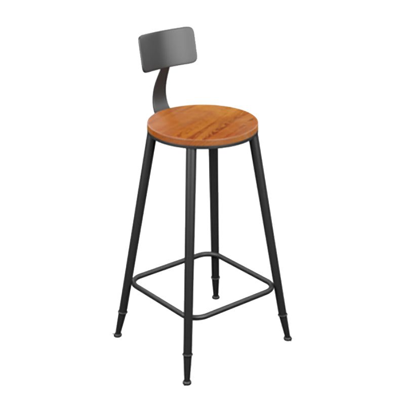 Modern Armless Backrest Counter Stool Iron Bar Stool with Seat and Pedal for Bar