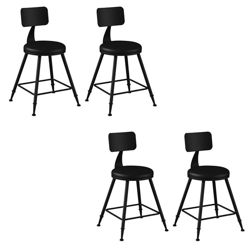 Modern Armless Backrest Counter Stool Iron Bar Stool with Seat and Pedal for Bar