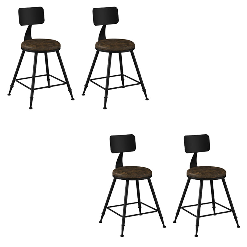 Modern Armless Backrest Counter Stool Iron Bar Stool with Seat and Pedal for Bar