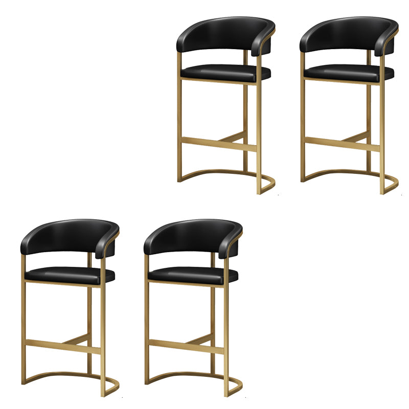 Glam Style Bar Stool Leather Gold Frame Counter Stool for Bristol