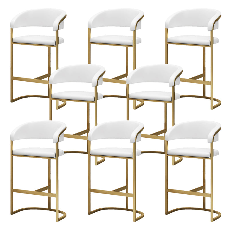 Glam Style Bar Stool Leather Gold Frame Counter Stool for Bristol