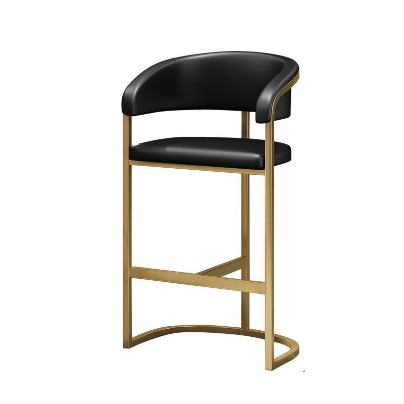 Glam Style Bar Stool Leather Gold Frame Counter Stool for Bristol