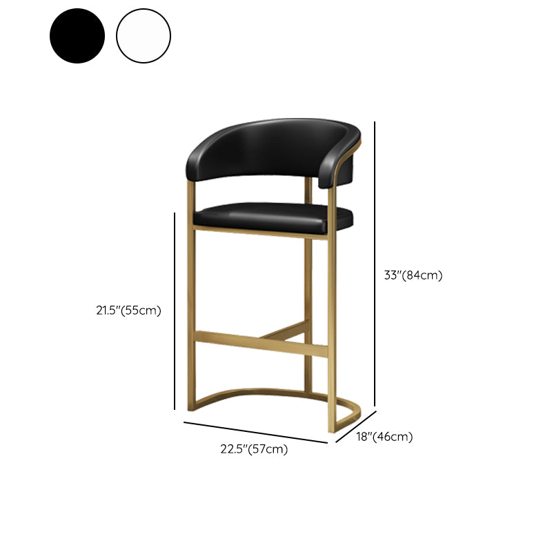 Glam Style Bar Stool Leather Gold Frame Counter Stool for Bristol