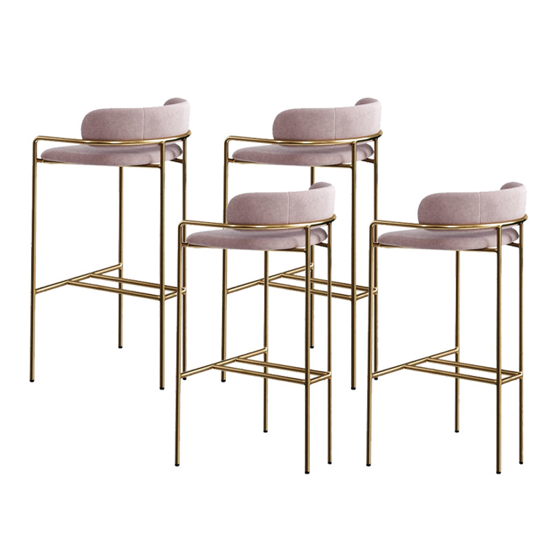 Glam Bar Stool Backrest Upholstered Counter Stool for Bristol
