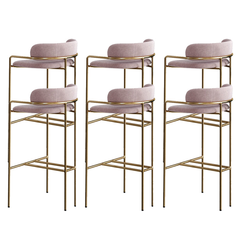 Glam Bar Stool Backrest Upholstered Counter Stool for Bristol