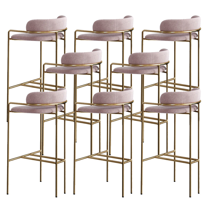 Glam Bar Stool Backrest Upholstered Counter Stool for Bristol