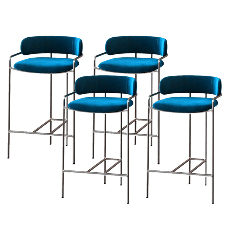 Glam Bar Stool Backrest Upholstered Counter Stool for Bristol